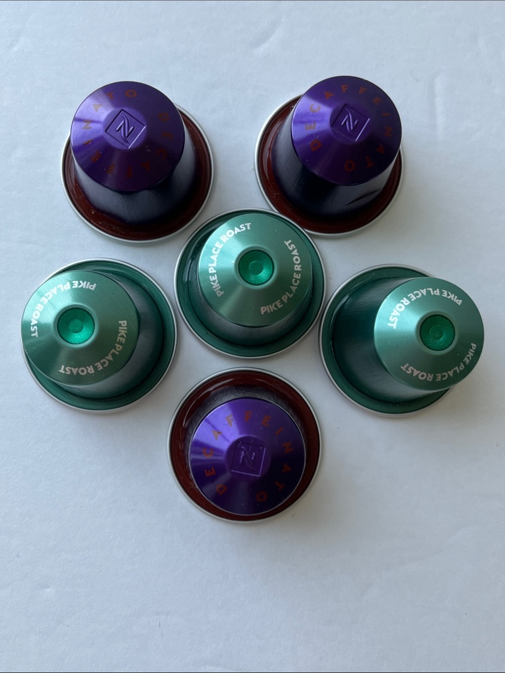 Nespresso Starbucks Coffee Pods Pike Place Roast & Decaf 6 Pods